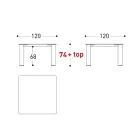 Outdoor Table Hpl Top or Ceramic Made in Italy - Plinto by Varaschin Viadurini