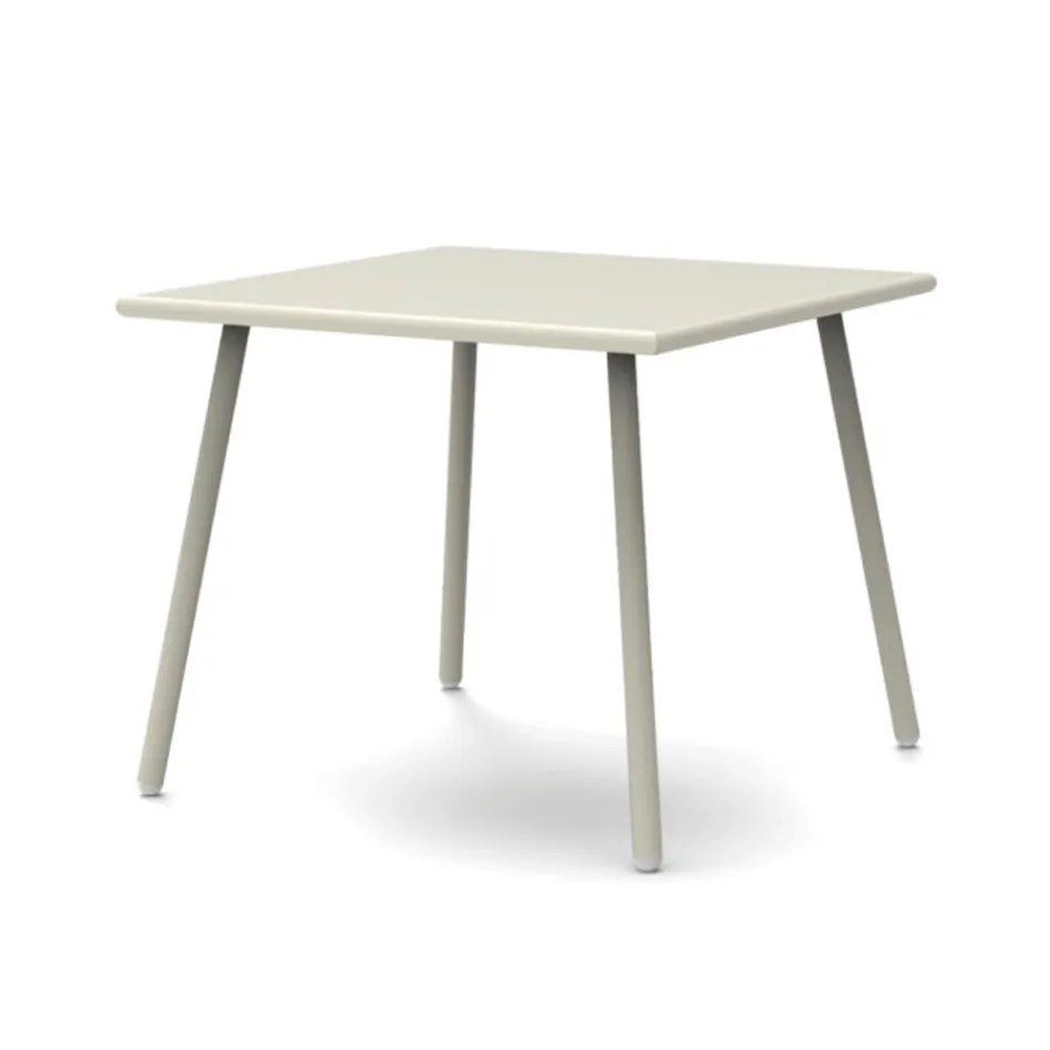 Square Outdoor Table in Galvanized Steel Made in Italy - Elvia Viadurini