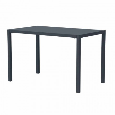 Self-Leveling Rectangular Metal Outdoor Table Made in Italy - Binda Viadurini