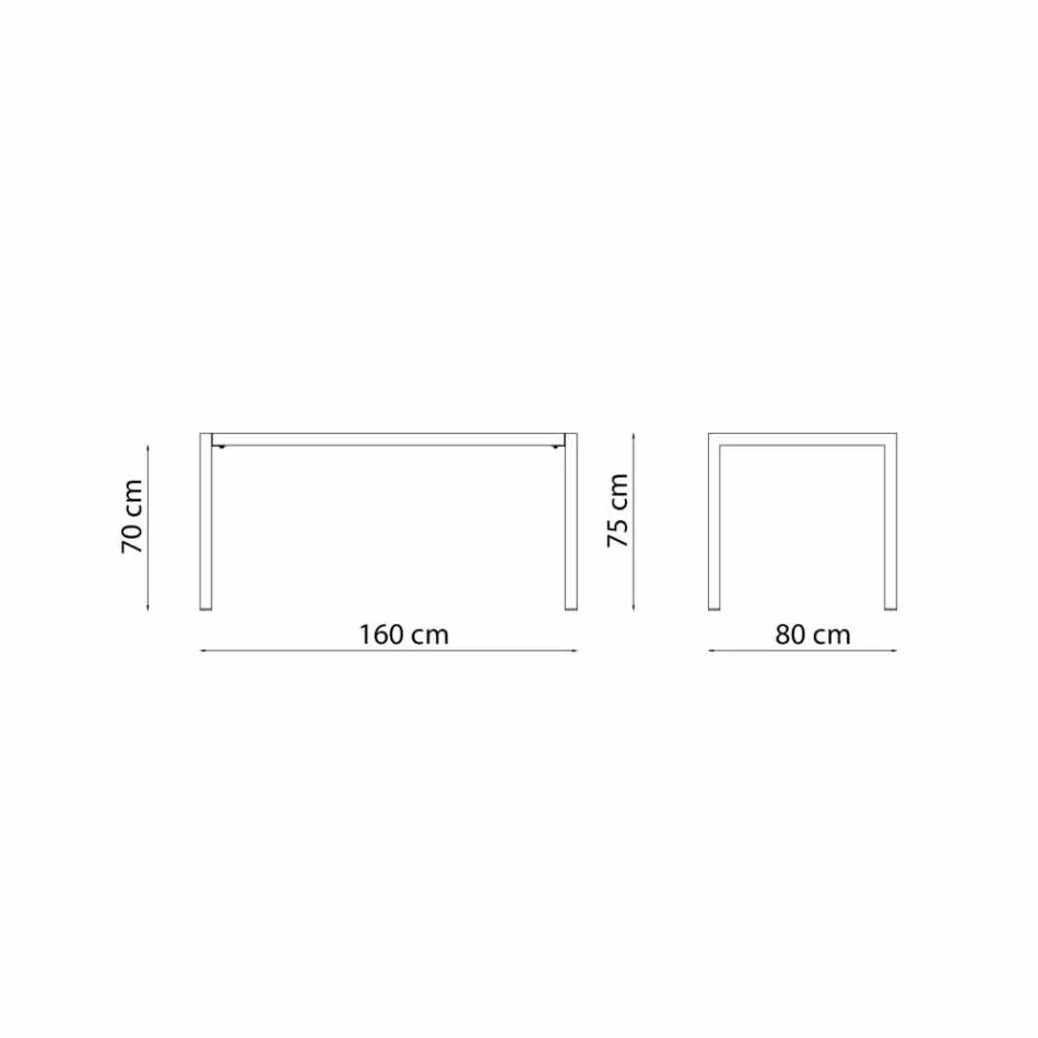 Self-Leveling Rectangular Metal Outdoor Table Made in Italy - Binda Viadurini