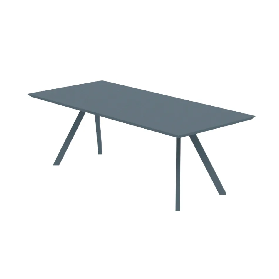 Rectangular Outdoor Table in Galvanized Steel Made in Italy - Brienne Viadurini