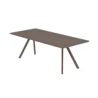 Rectangular Outdoor Table in Galvanized Steel Made in Italy - Brienne Viadurini