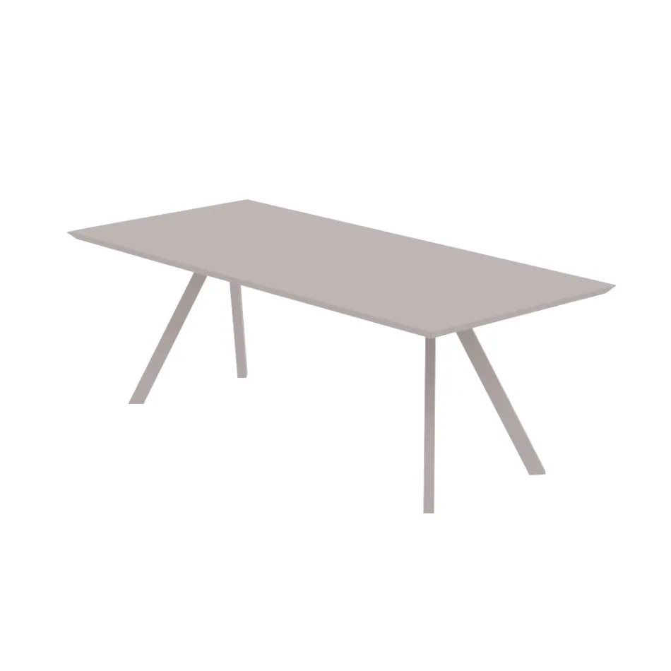 Rectangular Outdoor Table in Galvanized Steel Made in Italy - Brienne Viadurini