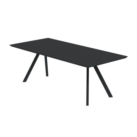 Rectangular Outdoor Table in Galvanized Steel Made in Italy - Brienne Viadurini