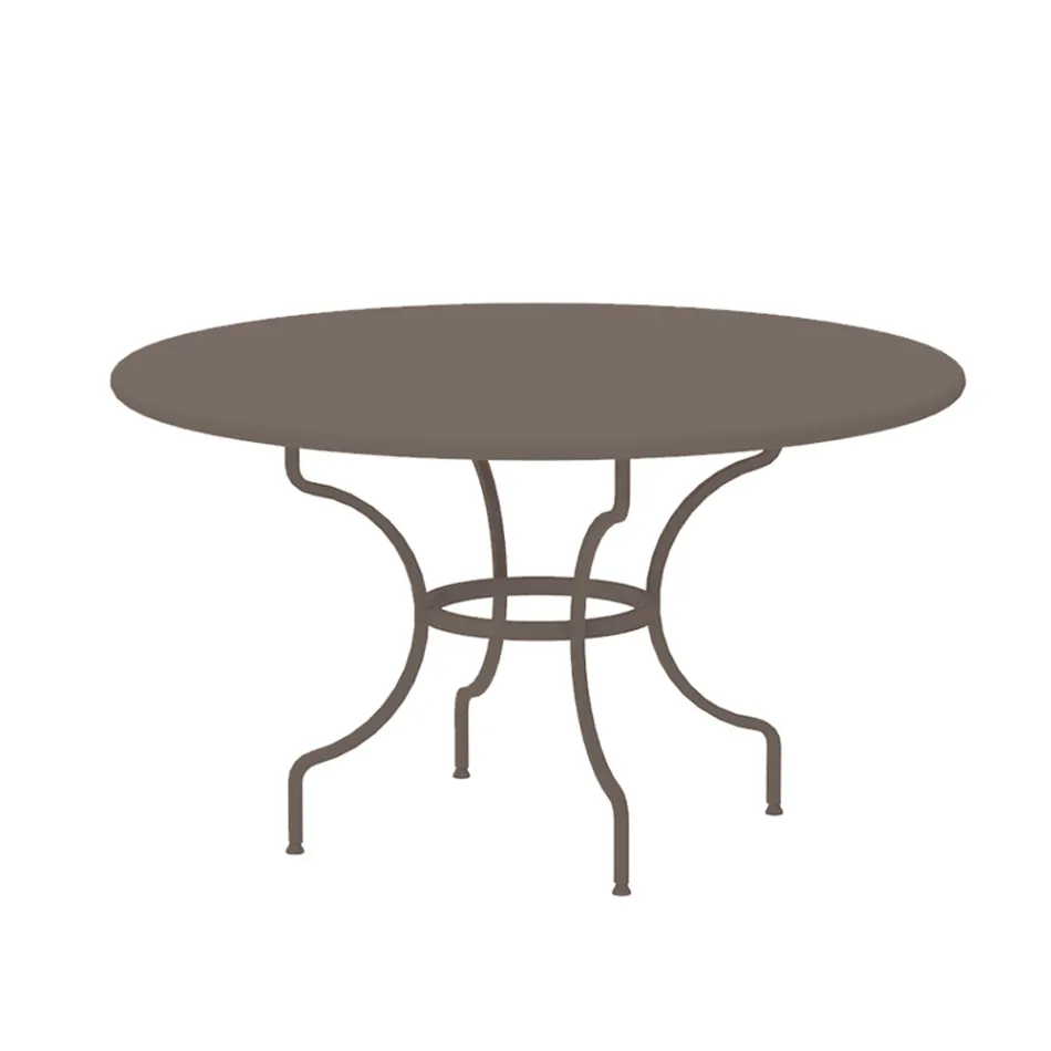 Round Outdoor Table in Galvanized Steel Made in Italy - Sibo Viadurini