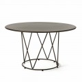 Round Modern Outdoor Table in Painted Metal Made in Italy - Ibra