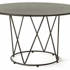 Round Modern Outdoor Table in Painted Metal Made in Italy - Ibra Viadurini