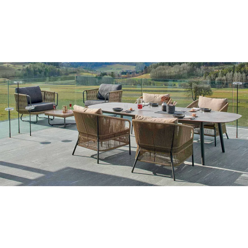 Varaschin Ellisse design outdoor table in colored aluminum Viadurini
