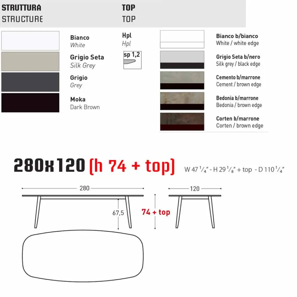 Varaschin Ellisse design outdoor table in colored aluminum Viadurini
