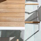 Garden Table 180x90 cm with Aluminum Base and Teak Top - Mean Viadurini