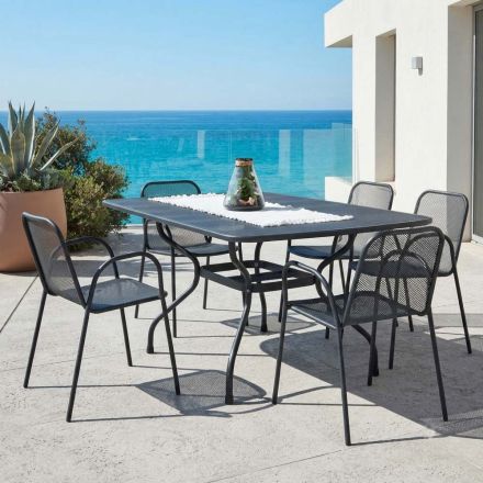 180cm Metal Mesh Garden Table Made in Italy - Lirion Viadurini