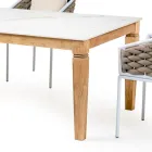 Garden Table with 4 Chairs in Aluminum and Weaving - Artes Viadurini