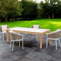 Garden Table with 4 Chairs in Aluminum and Weaving - Artes