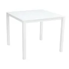 Garden Table with Painted Aluminum Structure and Glass Top - Salim Viadurini