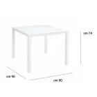 Garden Table with Painted Aluminum Structure and Glass Top - Salim Viadurini