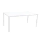 Garden Table with Painted Aluminum Structure and Glass Top - Salim Viadurini