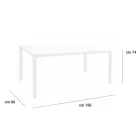 Garden Table with Painted Aluminum Structure and Glass Top - Salim Viadurini