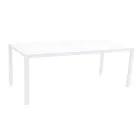 Garden Table with Painted Aluminum Structure and Glass Top - Salim Viadurini