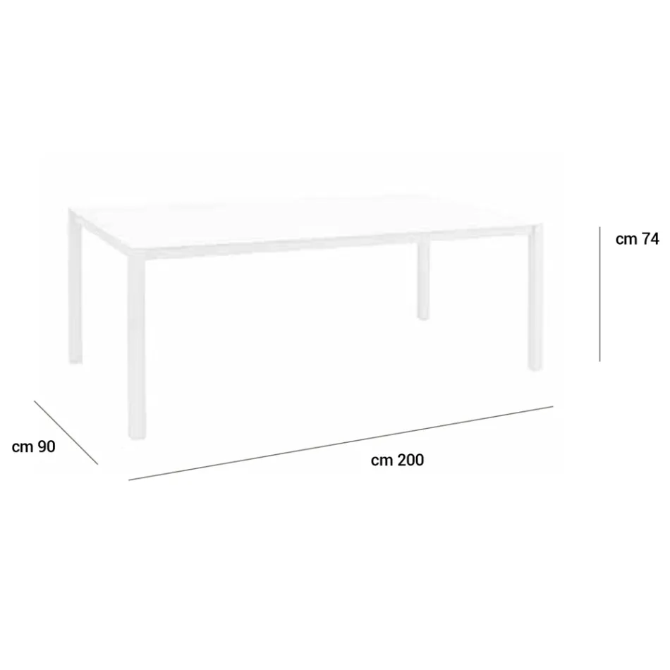 Garden Table with Painted Aluminum Structure and Glass Top - Salim Viadurini