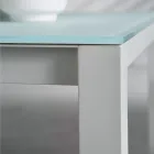 Garden Table with Painted Aluminum Structure and Glass Top - Salim Viadurini