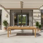 Garden Table with Brushed Natural Teak Structure - Artes Viadurini