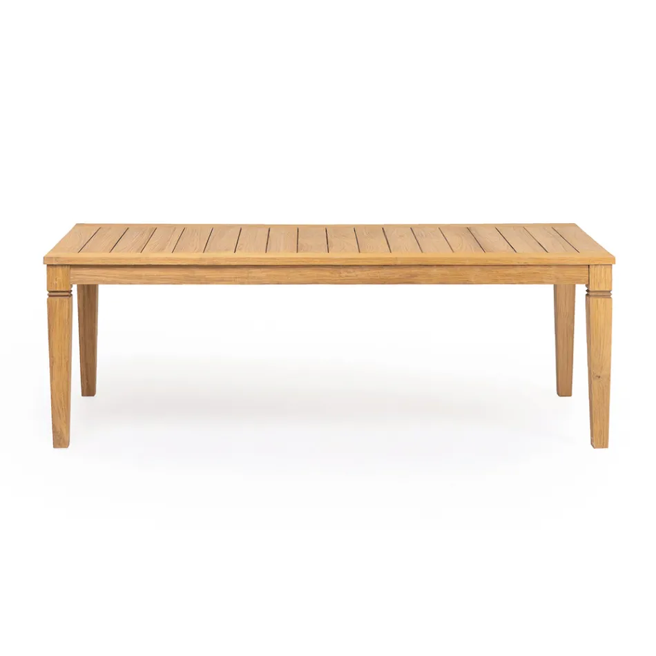 Garden Table with Brushed Natural Teak Structure - Artes Viadurini