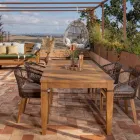 Garden Table with Brushed Natural Teak Structure - Artes Viadurini