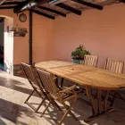 Extendable Design Garden Table up to 200 cm Oval in Wood - Roxen Viadurini