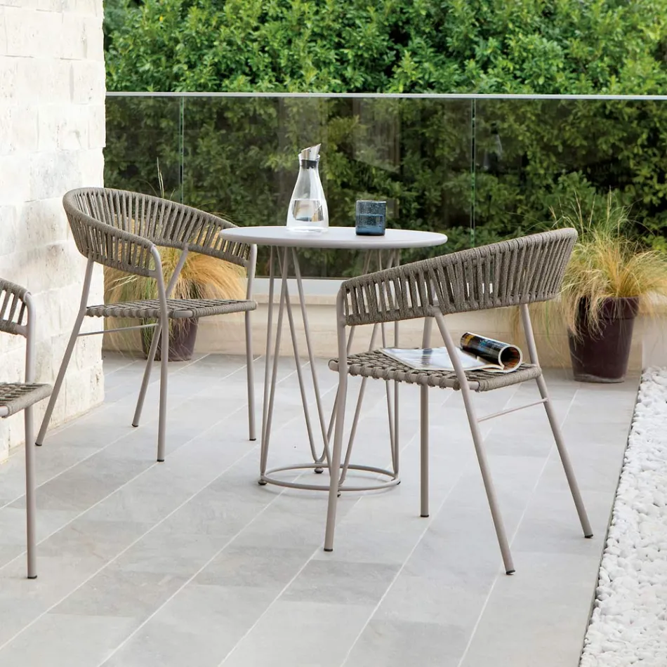 Steel Garden Table of Various Sizes Made in Italy - Brienne Viadurini
