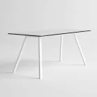 Garden Table in White Aluminum and Laminate Modern Design - Oceania2 Viadurini