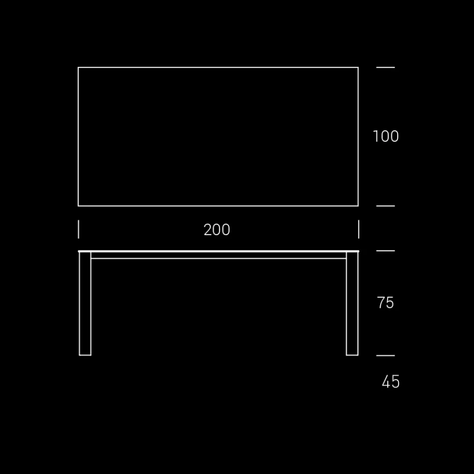 HPL Garden Table with Aluminum Structure Made in Italy - Carl Viadurini
