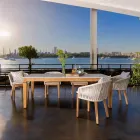 Garden Table in Natural Teak and Ceramic Top - Artes Viadurini