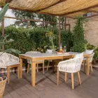 Garden Table in Natural Teak and Ceramic Top - Artes Viadurini
