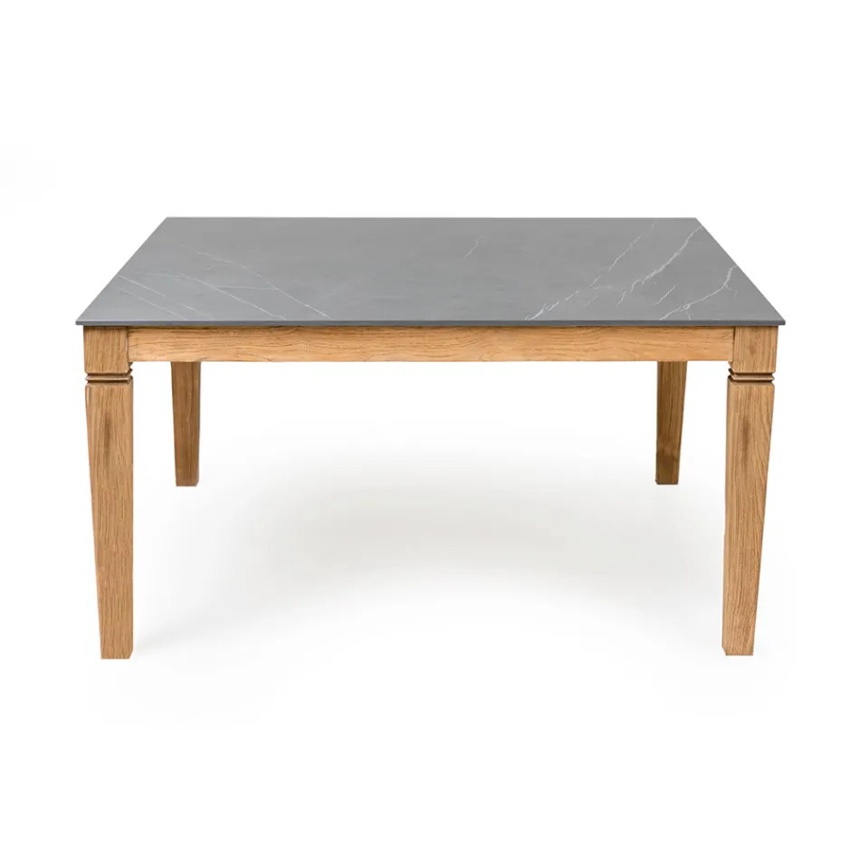 Garden Table in Natural Teak and Ceramic Top - Artes Viadurini