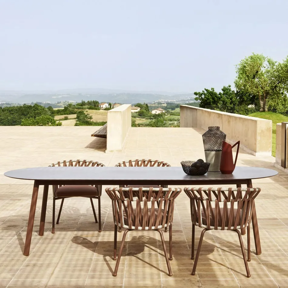 Garden Table Colored Hpl Top Made in Italy - Emma by Varaschin Viadurini