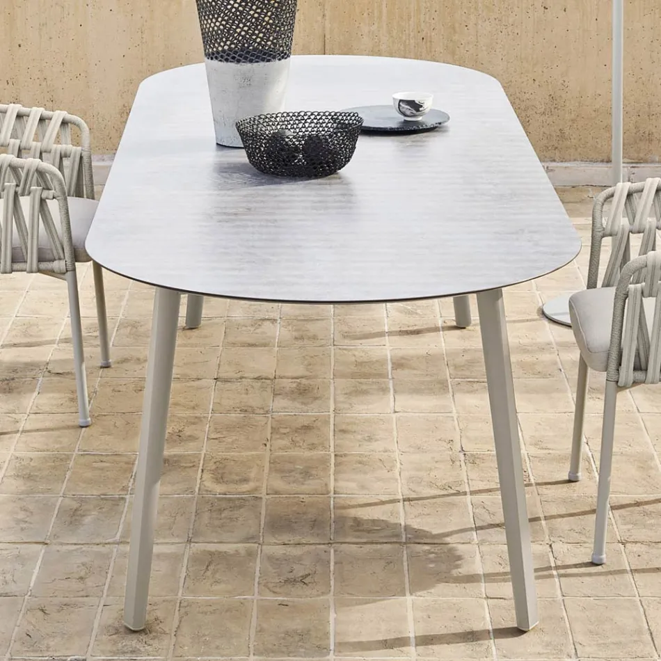 Garden Table Colored Hpl Top Made in Italy - Emma by Varaschin Viadurini