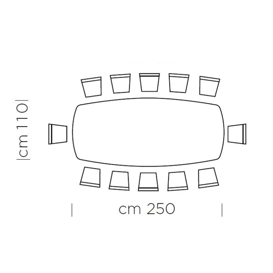 Luxury Made in Italy Barrel-Shaped Dining Table in Fenix and Steel - Settimmio Viadurini