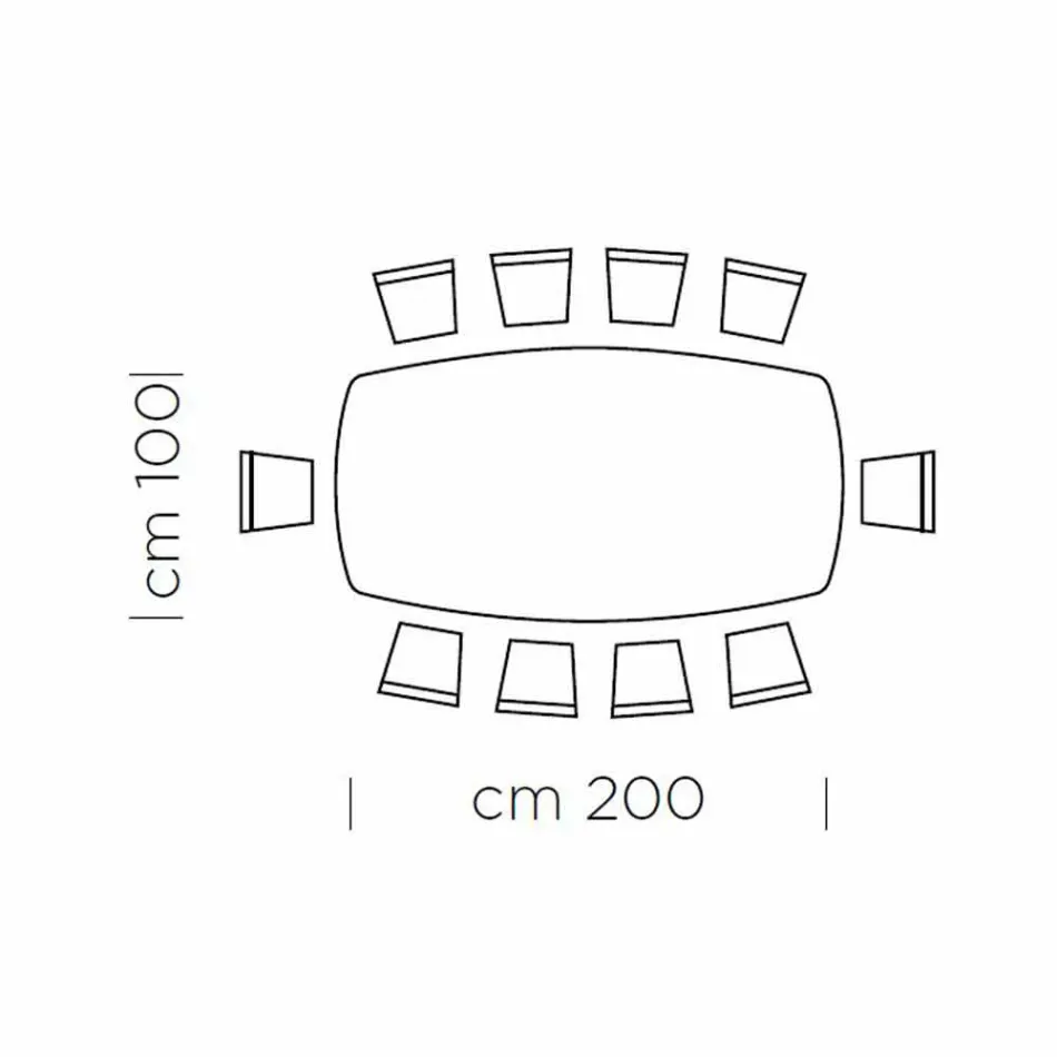 Luxury Made in Italy Barrel-Shaped Dining Table in Fenix and Steel - Settimmio Viadurini