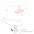 Barrel Dining Table in Laminam and Synthetic Marble Made in Italy - Brontolo Viadurini