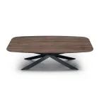 Barrel-shaped Dining Table in Wood Effect Laminate Made in Italy - Cave Viadurini