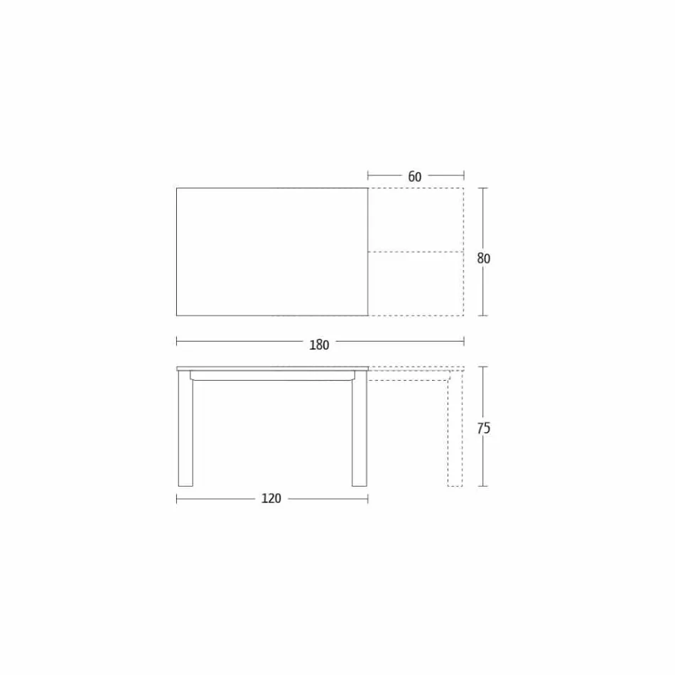 Extendable Dining Table to 180 cm in Ceramic Made in Italy - Pitagora Viadurini