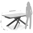 Extendable Dining Table to 240 cm in Ceramic and Steel - Relief Viadurini
