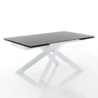 Extendable Dining Table to 240 cm in Ceramic and Steel - Relief Viadurini