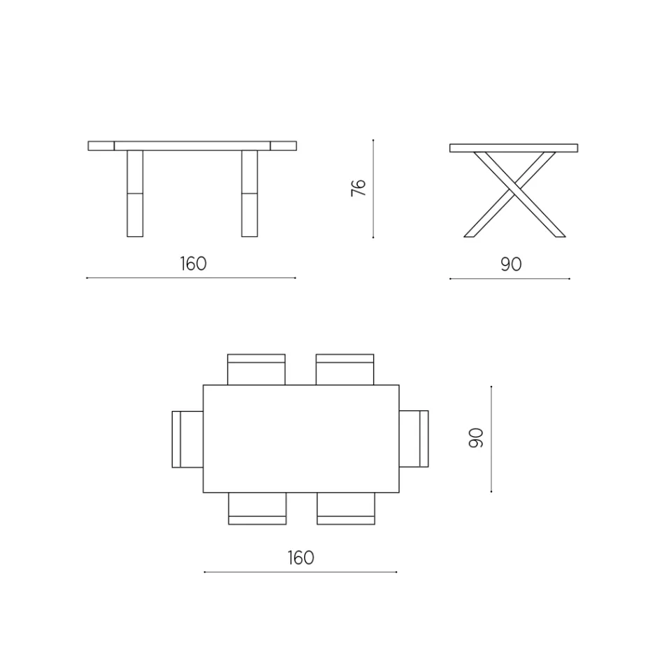 Dining Table Extendable to 260 cm Wood Effect Made in Italy - Lenova Viadurini