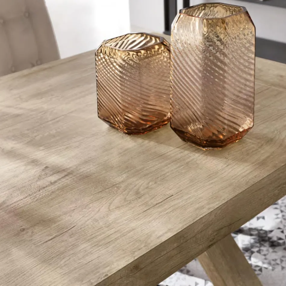 Dining Table Extendable to 260 cm Wood Effect Made in Italy - Lenova Viadurini