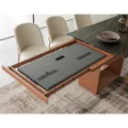 Extendable Dining Table to 298 cm in Ceramic and Metal Made in Italy - Sunflower Viadurini