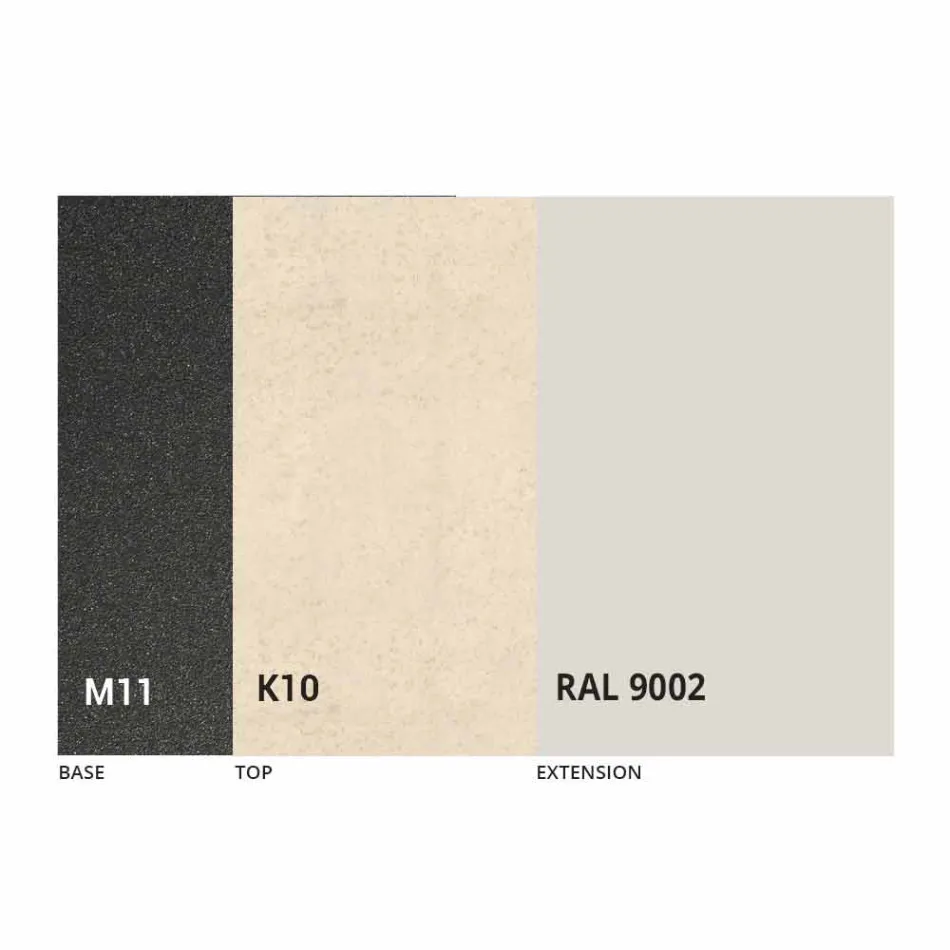 Extendable Dining Table to 298 cm in Metal and Ceramic Top - Anaconda Viadurini