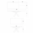 Extendable Dining Table to 298 cm in Metal and Ceramic Top - Anaconda Viadurini