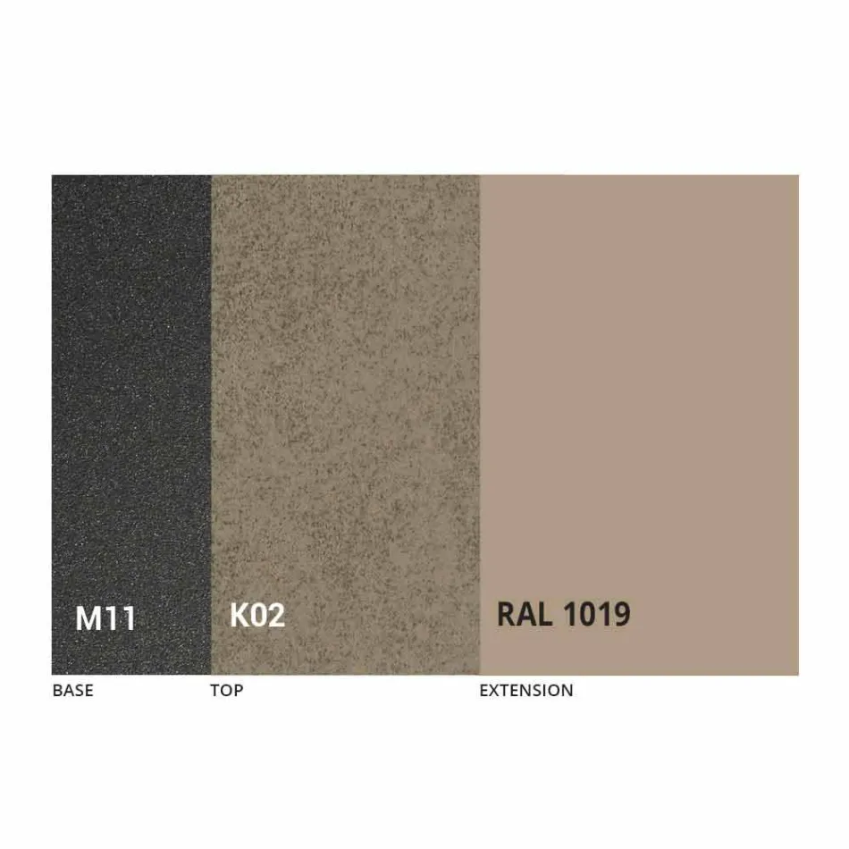 Extendable Dining Table to 298 cm in Metal and Ceramic Top - Anaconda Viadurini