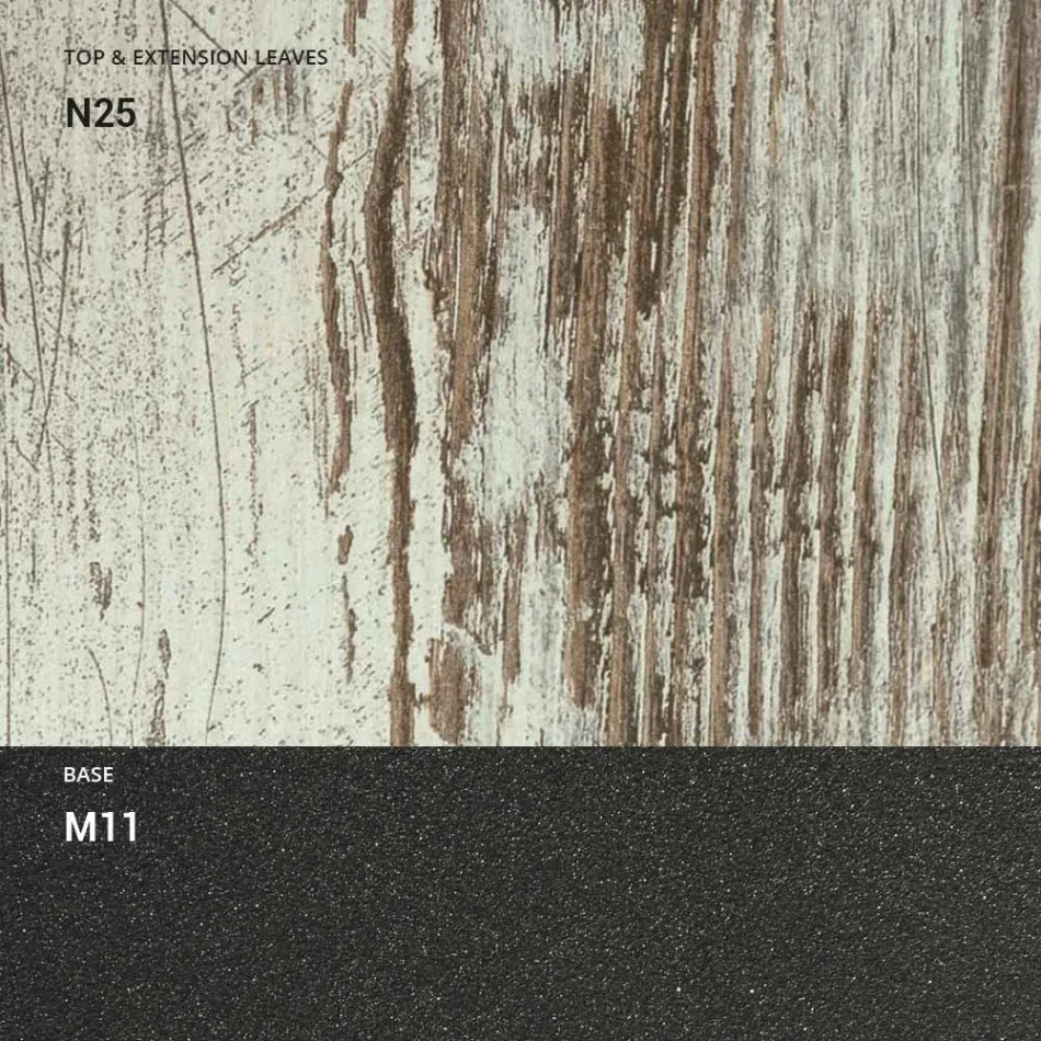 Extendable Dining Table to 298 cm in Melamine Made in Italy - Fedemo Viadurini